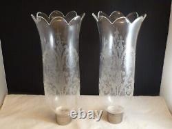 BACCARAT etched hurricane glass/Shade/Chandelier crystal part Baccarat France