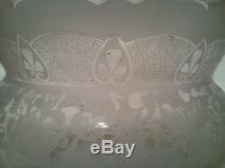 Beautiful Vintage Etched Glass Lamp Shade 5 Fitter Stunning Pattern