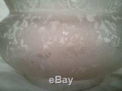 Beautiful Vintage Etched Glass Lamp Shade 5 Fitter Stunning Pattern