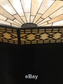 BEAUTIFUL VINTAGE STAINED GLASS ART DECO LAMP SHADE, Ceiling Light D5