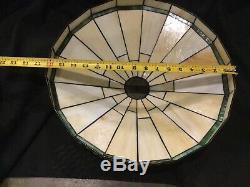 BEAUTIFUL VINTAGE STAINED GLASS ART DECO LAMP SHADE, Ceiling Light D5