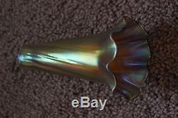 BRONZE Vintage LILY LAMP -18 LIGHTS WITH IRIDESCENT SHADES