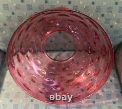 BULLSEYE CRANBERRY PARLOR DOME LAMP SHADE 1800's 14 inch NICE