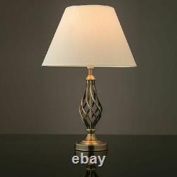Barley Twist Traditional Table Lamp & Shade Antique Brass Lounge Bedside Lamps