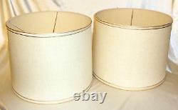 Basketweave Textured Drum Vintage Lamps Lamp Shades 16x13 inch Set of 2