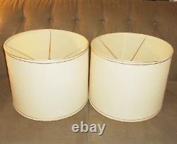 Basketweave Textured Drum Vintage Lamps Lamp Shades 16x13 inch Set of 2