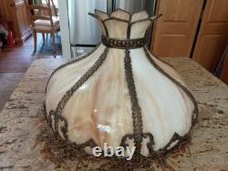 Beautiful Antique Slag Glass Shade XL 20 Diameter, 13 Tall, Beautiful Beautiful Antique Slag Glass Shade XL 20 Diameter, 13 Tall, Beautiful