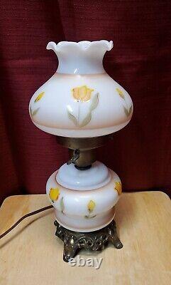 Beautiful Hand Painted (Dual Light Source Globe & Shade) Vintage Lamp