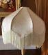 Beautiful Large Vintage Lampshade. Victorian In Cream Brocade And Long Fringe