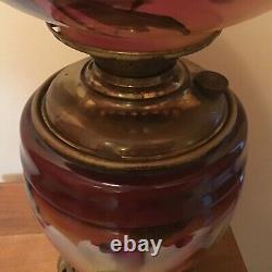 Beautiful SuccessPittsburgh PLB & G Co GWTW antique oil lamp colorful floral