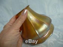 Beautiful Vintage Steuben Gold Aurene Lamp Shade, 4-1/4 Tall