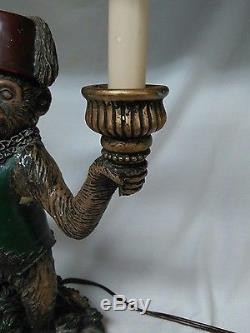 Bellhop Monkey Lamp With Two Lamp Shades Vintage Creepy Macabre