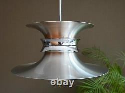 Bent Nordsted pendant lamp aluminium shade orange 1960s vintage Danish Design