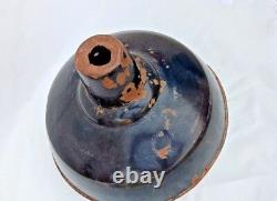 Big Size Vintage Original Old Iron Porcelain Enamel Rare Jet Black Lamp Shade