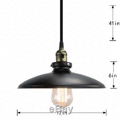 Black Vintage Industrial Chandelier Pendant Lamp Shade Fixture Ceiling Light