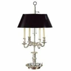 Black with Gold Shallow Oval 14 Inch Vintage Bouillotte Style Lampshade