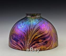 Bohemian Art Nouveau Iridescent Glass Lamp Shade Vintage Antique Lamp 10'
