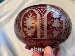 Boston Sandwich Ruby Flash Cut to Clear GOTHIC ARCHES Kerosene Oil Gas Shade