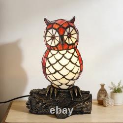 Bronze Tiffany Owl Shaped Desk Lamp, Single Head Home Decoration Glass Lamp, New