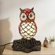 Bronze Tiffany Owl Shaped Desk Lamp, Single Head Home Decoration Glass Lamp, New