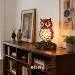 Bronze Tiffany Owl Shaped Desk Lamp, Single Head Home Decoration Glass Lamp, New