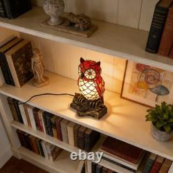 Bronze Tiffany Owl Shaped Desk Lamp, Single Head Home Decoration Glass Lamp, New