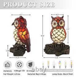 Bronze Tiffany Owl Shaped Desk Lamp, Single Head Home Decoration Glass Lamp, New
