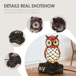 Bronze Tiffany Owl Shaped Desk Lamp, Single Head Home Decoration Glass Lamp, New