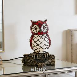 Bronze Tiffany Owl Shaped Desk Lamp, Single Head Home Decoration Glass Lamp, New