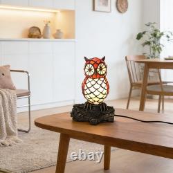 Bronze Tiffany Owl Shaped Desk Lamp, Single Head Home Decoration Glass Lamp, New