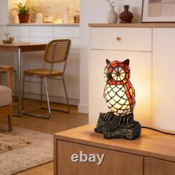 Bronze Tiffany Owl Shaped Desk Lamp, Single Head Home Decoration Glass Lamp, New