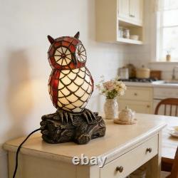 Bronze Tiffany Owl Shaped Desk Lamp, Single Head Home Decoration Glass Lamp, New Bronze Tiffany Owl Shaped Desk Lamp, Single Head Home Decoration Glass Lamp, New