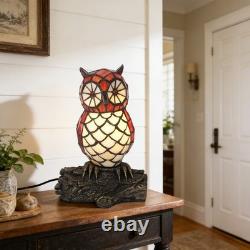 Bronze Tiffany Owl Shaped Desk Lamp, Single Head Home Decoration Glass Lamp, New