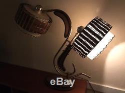 CLEAN RARE VTG 50s MAJESTIC LAMP FIBERGLASS SHADES MID CENTURY MODERN RETRO