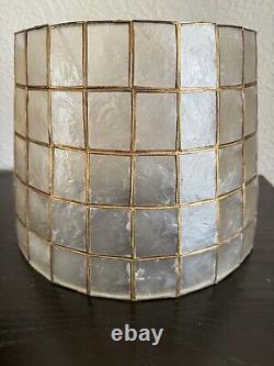 Capiz Oyster Shell Slight Taper Lamp Shade Vintage Mid Century 10 X 14
