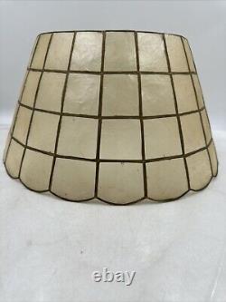 Capiz Oyster Shell Tapered Lamp Shade 16 wide 8.75 Tall Vintage Mid Century