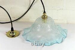 Ceiling Light A Vintage French Crackle Glass Lampshade Pale Blue Antique Style