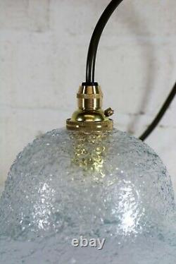 Ceiling Light A Vintage French Crackle Glass Lampshade Pale Blue Antique Style