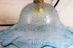 Ceiling Light A Vintage French Crackle Glass Lampshade Pale Blue Antique Style