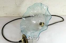 Ceiling Light A Vintage French Crackle Glass Lampshade Pale Blue Antique Style