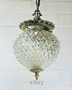 Ceiling Light Vintage Glass Pineapple Antique Style Heavy Glass Lampshade Brass