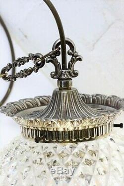 Ceiling Light Vintage Glass Pineapple Antique Style Heavy Glass Lampshade Brass