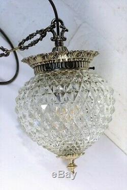 Ceiling Light Vintage Glass Pineapple Antique Style Heavy Glass Lampshade Brass