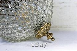 Ceiling Light Vintage Glass Pineapple Antique Style Heavy Glass Lampshade Brass