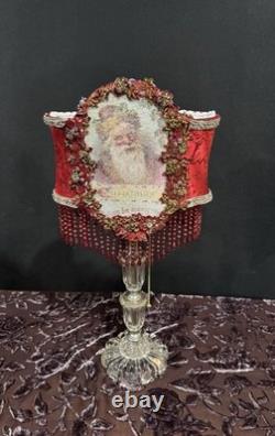 Christmas Santa Lampshade And Vintage Lamp