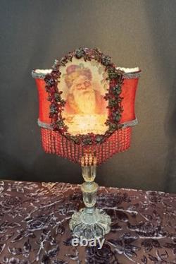 Christmas Santa Lampshade And Vintage Lamp