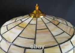 Circa 1900 Roses Stained Leaded Glass Early Elec Copper Base Table Lamp Antique