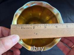 Circa 1900 Signed Quezal Gold Iridescent Art Glass Shade