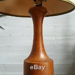 Cool teak Danish Lamp Base Mid Century Retro wooden vintage original Lampshade