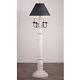 Country New Vintage White Wood Floor Lamp Withblack Punched Tin Shade/ Nice